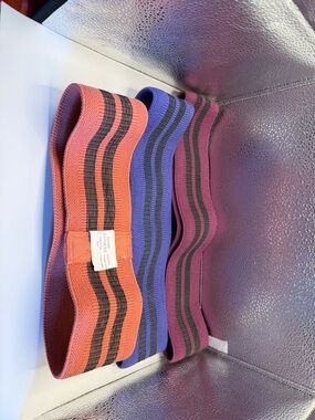 Elastic Hip Band Set - Pink, Blue, and Purple Striped